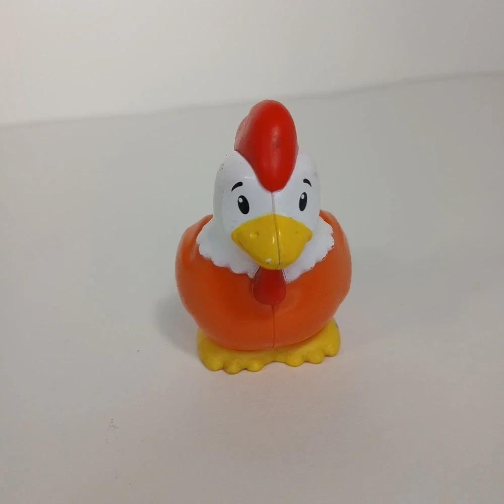 Fisher Price Little People Cow Chicken & Farmer - Farm Animal Lot Of 3